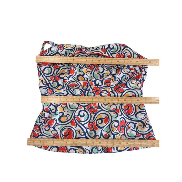 Cabi Whimsy Swirl White and Navy Structured Tank Women's Size 10 Whimsy 60s - Picture 8 of 10